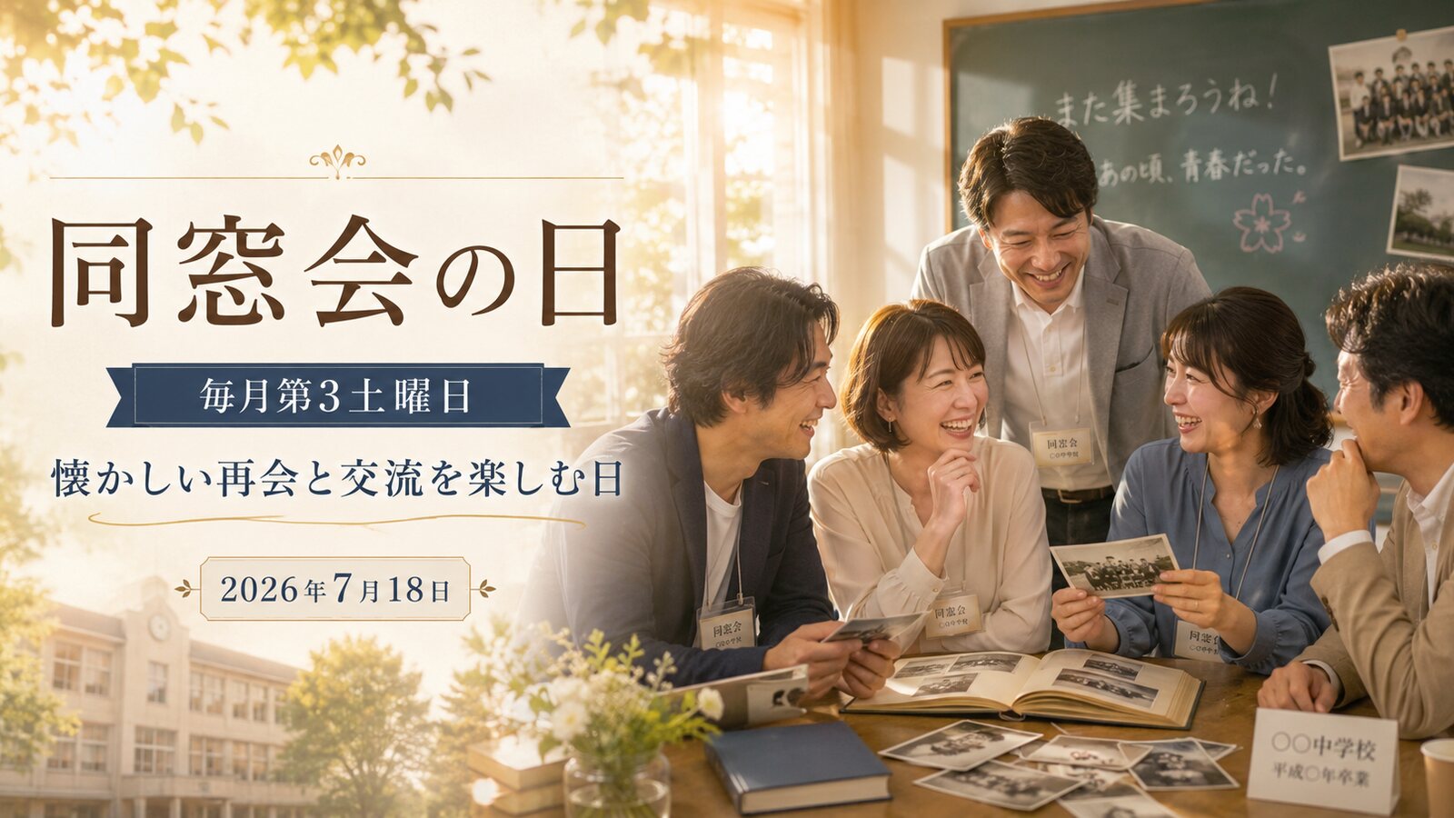 同窓会の日のイメージ画像